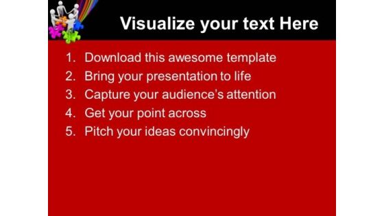 3d Team On Colorful Puzzle Business Factors PowerPoint Templates Ppt Backgrounds For Slides 0113
