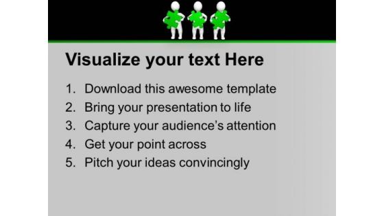 3d Team With Jigsaw Puzzles Solution PowerPoint Templates Ppt Backgrounds For Slides 0213