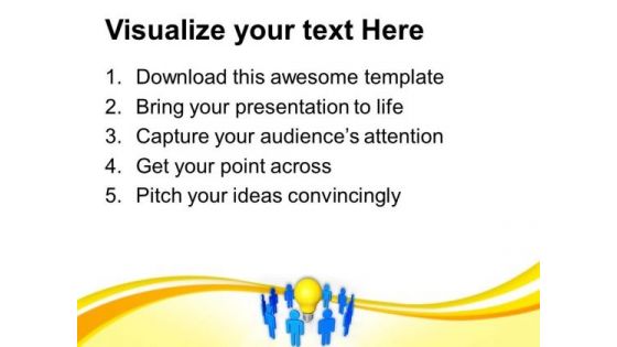 3d Team With Yellow Bulb PowerPoint Templates Ppt Backgrounds For Slides 0113