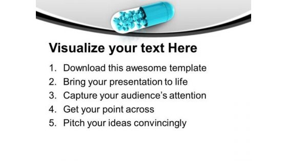 3d Transparent Capsule With Medicine PowerPoint Templates Ppt Backgrounds For Slides 0713