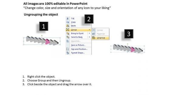 3d Uniform Flow Arrows 8 Steps Best Chart PowerPoint Slides