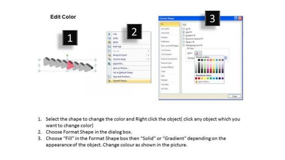 3d Uniform Flow Arrows 8 Steps Business Chart In Business PowerPoint Templates