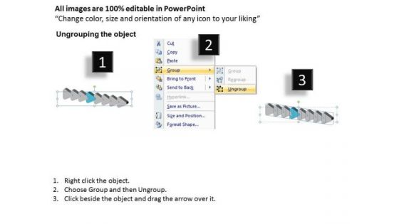 3d Uniform Flow Arrows 8 Steps Chart In Business PowerPoint Templates
