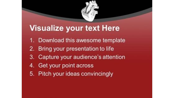 3d View Of Human Heart Health PowerPoint Templates Ppt Backgrounds For Slides 0413