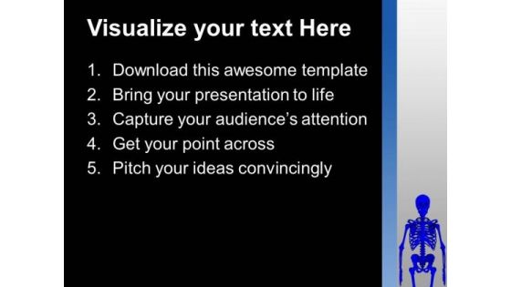 3d View Of Human Skeleton PowerPoint Templates Ppt Backgrounds For Slides 0713