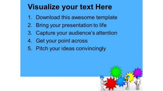 3d Workers Adjusting Gears PowerPoint Templates Ppt Backgrounds For Slides 0713