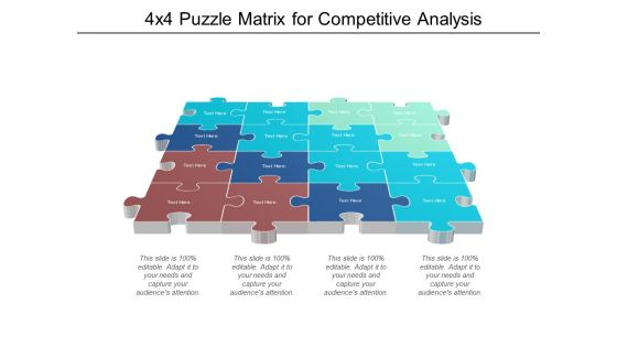 4x4 puzzle matrix for competitive analysis ppt powerpoint presentation outline graphics