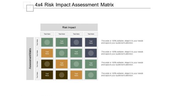 4x4 risk impact assessment matrix ppt powerpoint presentation file deck