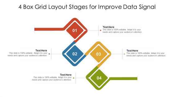 4 Box Grid Layout Stages For Improve Data Signal Ppt Ideas Visual Aids PDF
