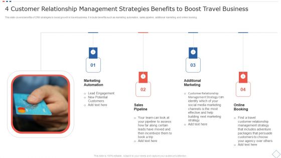 4 Customer Relationship Management Strategies Benefits To Boost Travel Business Introduction PDF
