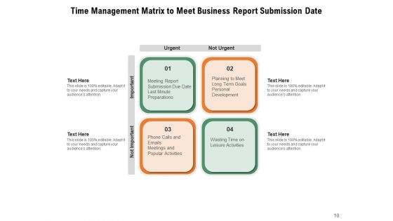4 Quadrants Of Time Management Matrix Process Improvement Ppt PowerPoint Presentation Complete Deck
