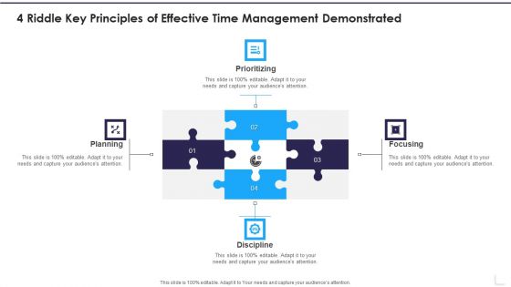 4 Riddle Key Principles Of Effective Time Management Demonstrated Slides PDF