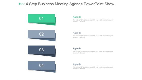 4 Step Business Meeting Agenda Ppt PowerPoint Presentation Visuals
