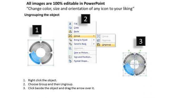 4 Circular Concepts Of Same Process Components Business Plan PowerPoint Templates