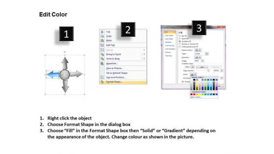 4 Diverging Steps Of A Logical Sequence Arrows Cycle Chart PowerPoint Templates