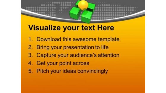 4 Green Dices Carrying Yellow Ball Team PowerPoint Templates Ppt Backgrounds For Slides 0313
