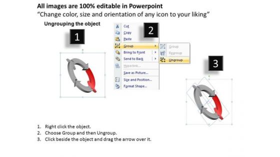 4 Stage Cycle Diagram PowerPoint Slides With Editable Process Arrows
