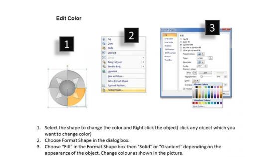 4 Stages Buliding Plan Circular Process Business Development PowerPoint Templates