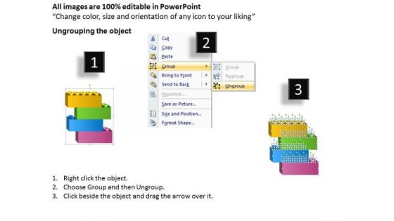4 Stages Colorful Lego Blocks Business Plan Format Outline PowerPoint Templates