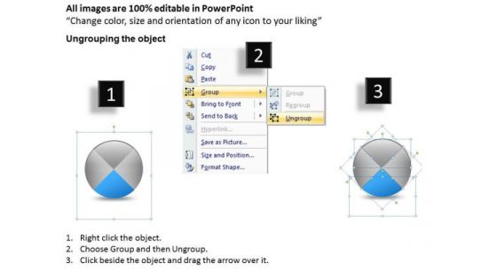 4 Stages Strategy Pie Chart Easy Business Plans PowerPoint Slides