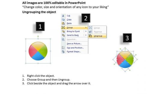 4 Stages Strategy Pie Chart Writing Business Plan For PowerPoint Slides