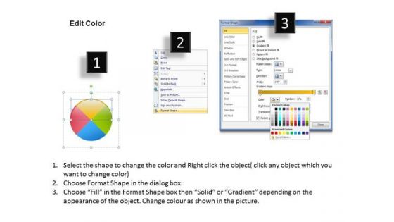 4 Stages Strategy Pie Chart Writing Business Plan For PowerPoint Slides