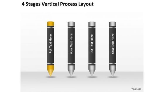4 Stages Vertical Process Layout Basic Business Plan Outline PowerPoint Slides