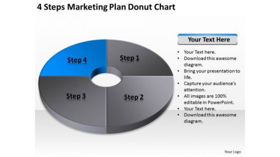 4 Steps Marketing Plan Donut Chart Ppt Fill The Blank Business PowerPoint Templates