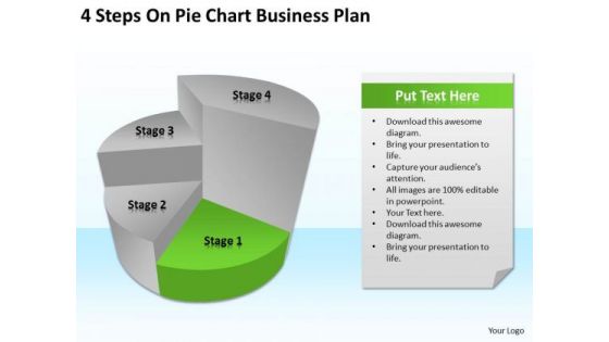 4 Steps On Pie Chart Business Plan Ppt Format Template PowerPoint Slides