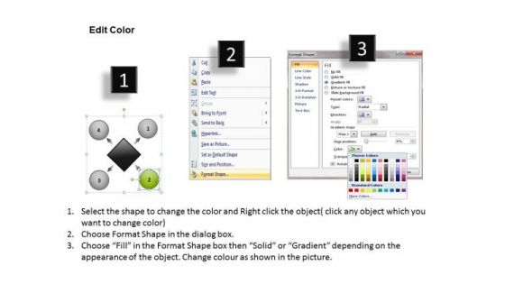 4 Steps To Be Completed In A Circular Manner Flow Diagram PowerPoint Slides
