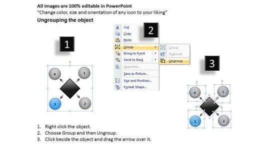 4 Steps To Be Completed In A Circular Manner Ppt Flow Diagram PowerPoint Slides