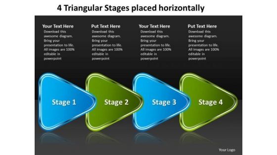 4 Triangular Stages Placed Horizontally Electrical Schematic PowerPoint Templates