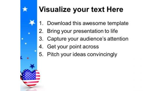 4th July Us Flag In Heart Americana PowerPoint Templates And PowerPoint Themes 0712