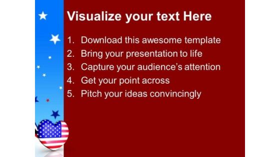 4th July Us Flag In Heart Americana PowerPoint Templates And PowerPoint Themes 0712