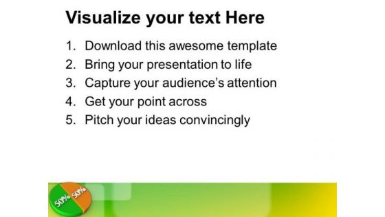 50-50 Pie Chart Over Colorful Background PowerPoint Templates Ppt Backgrounds For Slides 0113