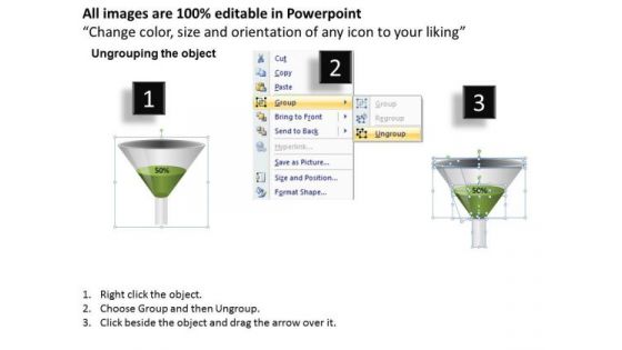 50 Percent 3d Funnel PowerPoint Templates Funnel Slides