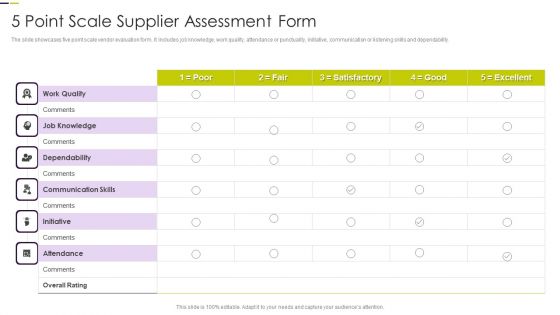 5 Point Scale Supplier Assessment Form Structure PDF 5 Point Scale Supplier Assessment Form Structure PDF