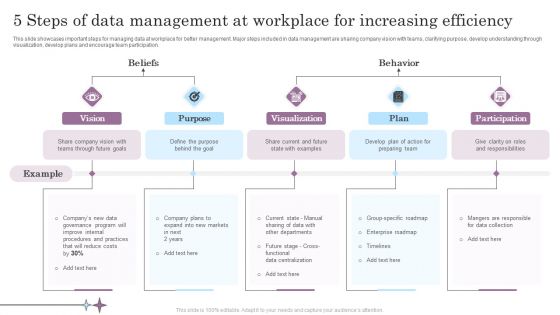 5 Steps Of Data Management At Workplace For Increasing Efficiency Inspiration PDF