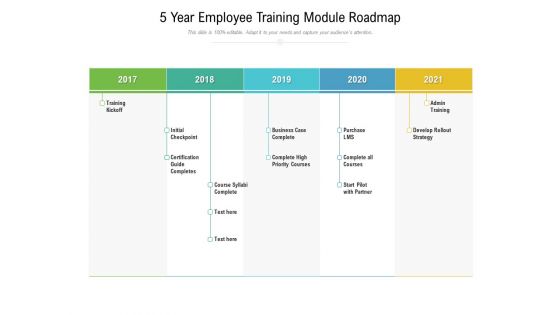 5 Year Employee Training Module Roadmap Clipart
