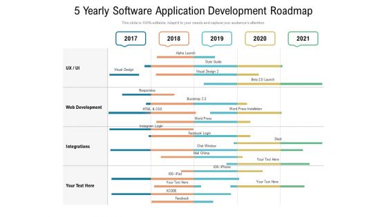 5 Yearly Software Application Development Roadmap Portrait 5 Yearly Software Application Development Roadmap Portrait