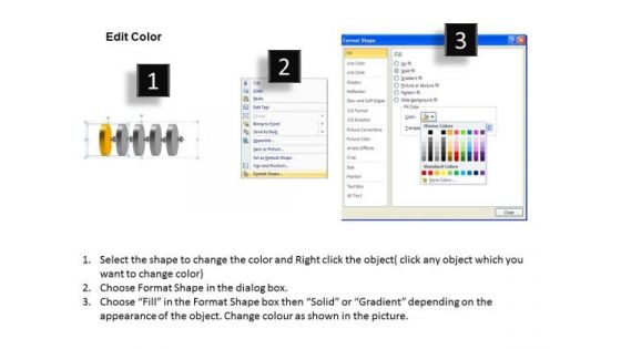 5 Circular Stages Involved Development Sample Flow Charts Vision PowerPoint Slides