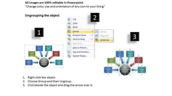 5 Factors Semicircular Process Flowchart Diagram PowerPoint Templates Ppt Slides