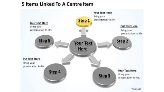 5 Items Linked To A Centre Writing Business Plan For Dummies PowerPoint Slides