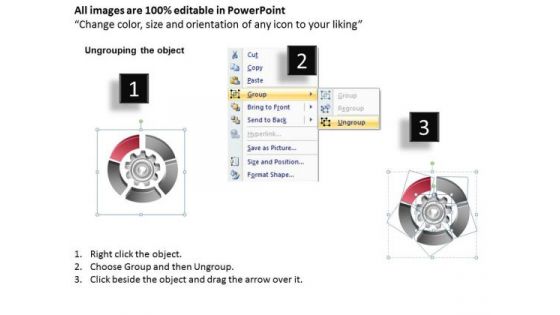 5 Sections Circular Gear Diagram Ppt Business Plan Models PowerPoint Templates