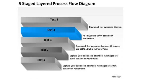 5 Staged Layered Process Flow Diagram Ppt Business Plan Consultant PowerPoint Slides