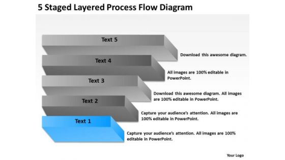5 Staged Layered Process Flow Diagram Ppt Strategic Business Planning PowerPoint Slides