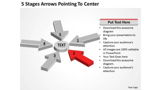 5 Stages Arrows Pointing To Center Business Plan Template Free PowerPoint Templates 5 Stages Arrows Pointing To Center Business Plan Template Free PowerPoint Templates