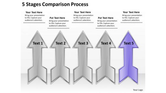 5 Stages Comparison Process Ppt Basic Business Plan Outline PowerPoint Slides