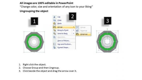 5 Stages Concentric Business Management Process Plan PowerPoint Templates