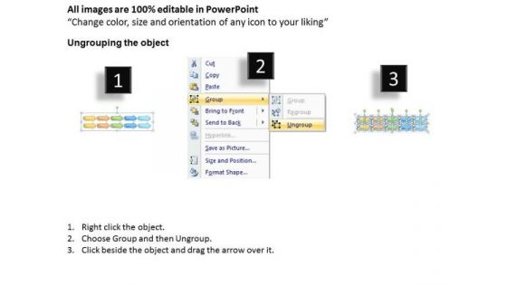 5 Stages Parallel Horizontal Continuous Process Mini Business Plan Template PowerPoint Slides